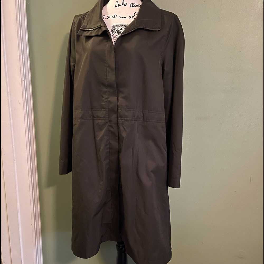 Eileen Fisher Midi Woodland Std Collar K/L Coat Size Medium